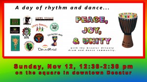 Drumming for Peace, Joy, and Unity 2017 banner
